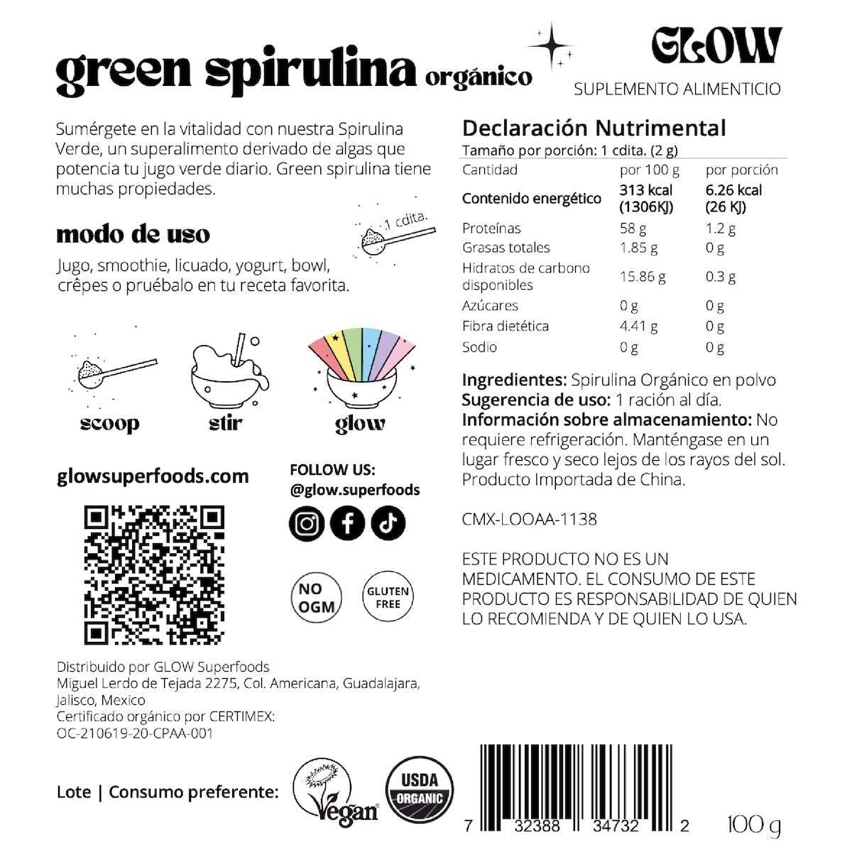 GREEN SPIRULINA ORGÁNICA